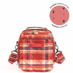 NWOT Lug Skeeter Bridge Tempo Plaid Red Convertible Crossbody